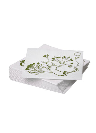 Seaweed Dinner Napkins Green, 12 packets