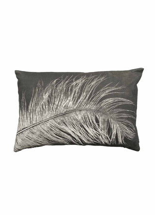 Feather Cushion Dark Grey